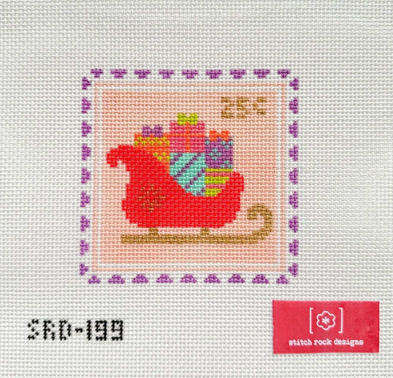 Canvas SLEIGH STAMP  4X4"   SRD199