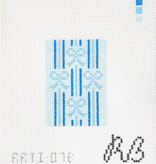 Canvas STRIPED BOW  INSERT  2X3"  - BLUE