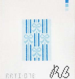 Canvas STRIPED BOW  INSERT  2X3"  - BLUE