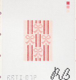 Canvas STRIPED BOW  INSERT  2X3"  -  PINK