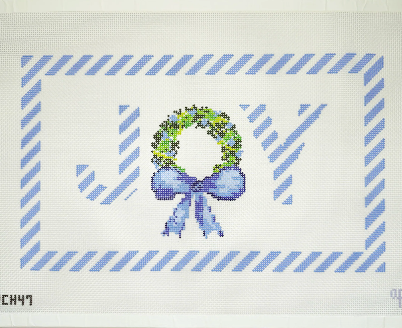 Canvas PEPPERMINT JOY  -  BLUE  APCH47   13.8X8.3"