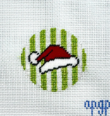 Canvas A CHARMED SEASON SANTA HAT BAG TAG   APBC01  2"ROUND