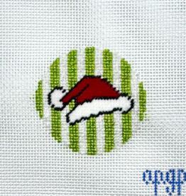 Canvas A CHARMED SEASON SANTA HAT BAG TAG   APBC01  2"ROUND