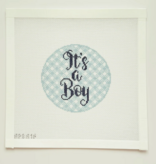 Canvas IT'S A BOY ON GINGHAM  APBA16   4"ROUND