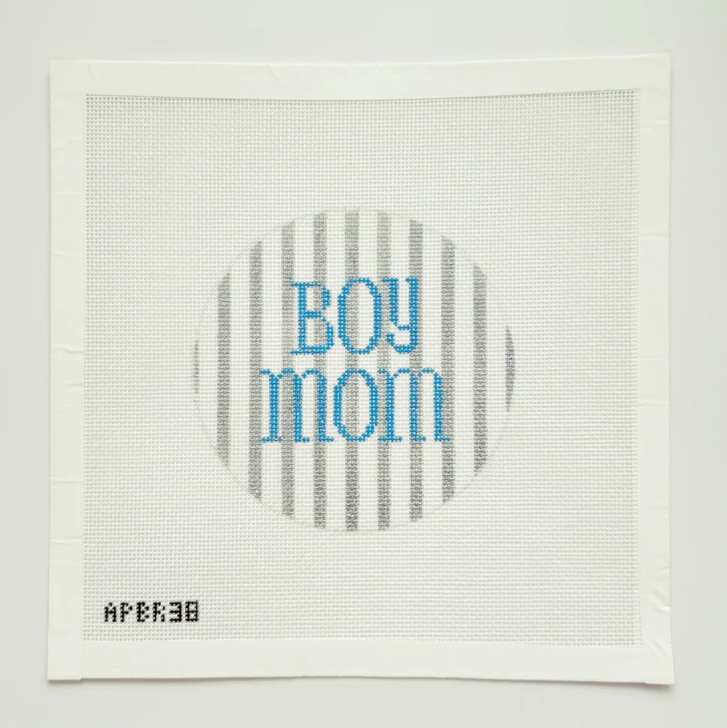 Canvas BOY MOM  APBR38   4.25" ROUND