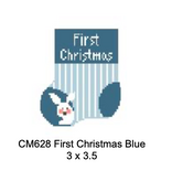 Canvas FIRST CHRISTMAS MINI SOCK  BLUE  CM628