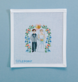 Canvas VINTAGE WEDDING CAKE TOPPER  4X4.25"