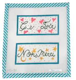 Canvas C'EST SOIR ......   2.75X5.5" EACH SIDE