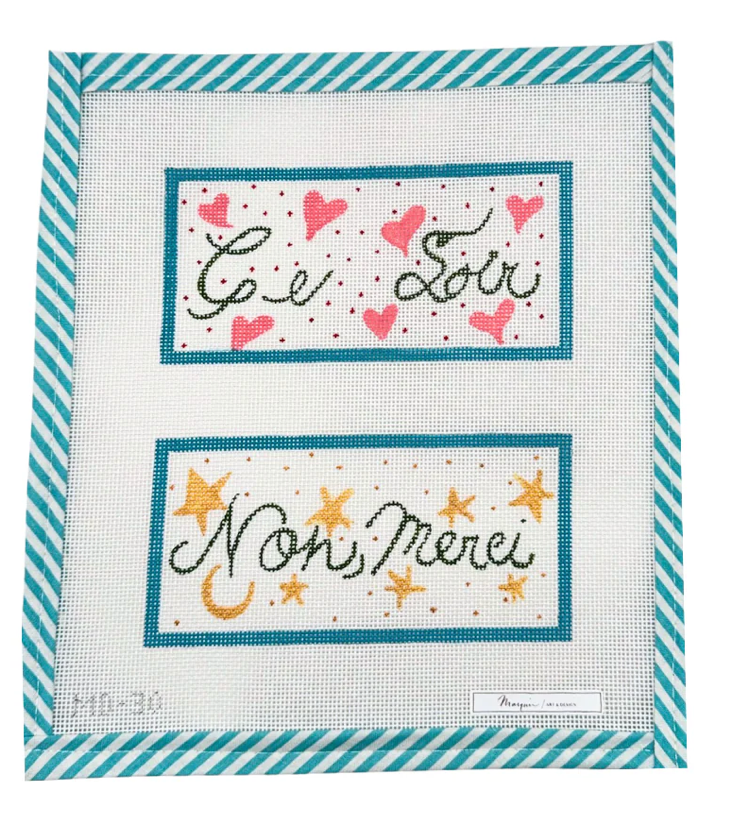 Canvas C'EST SOIR ......   2.75X5.5" EACH SIDE