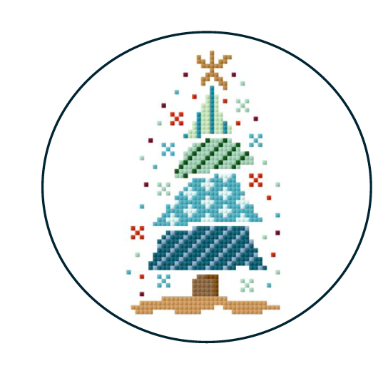 Canvas HOLIDAY TREE ROUND PD033   4"