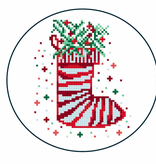Canvas HOLIDAY STOCKING  ROUND PD034   4"