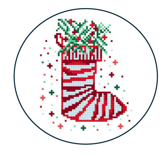 Canvas HOLIDAY STOCKING  ROUND PD034   4"
