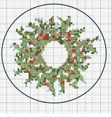 Canvas HOLIDAY WREATH  ROUND PD058   4"