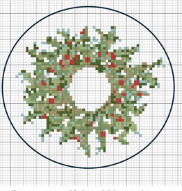 Canvas HOLIDAY WREATH  ROUND PD058   4"