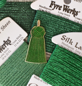 Accessories EMERALD GREEN GLITTER TASSELL  NEEDLE MINDER