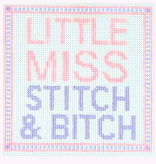 Canvas LITTLE  MISS STITCH & BITCH   4X4"
