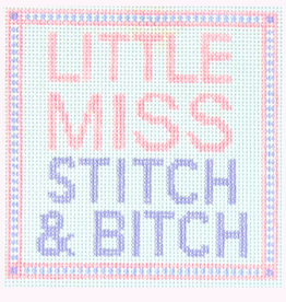 Canvas LITTLE  MISS STITCH & BITCH   4X4"