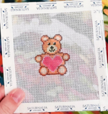 Canvas TINY VALENTINES BEAR   SASNAD0195   2"ROUND