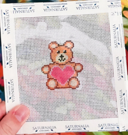 Canvas TINY VALENTINES BEAR   SASNAD0195   2"ROUND