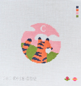 Canvas SITTING TIGER  ROUND  SASROSE012    3"ROUND