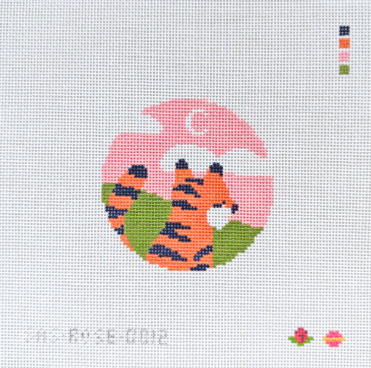 Canvas SITTING TIGER  ROUND  SASROSE012    3"ROUND