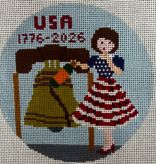 Canvas BETTY LOVES LIBERTY BELL  KDS93   5"ROUND