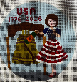 Canvas BETTY LOVES LIBERTY BELL  KDS93   5"ROUND