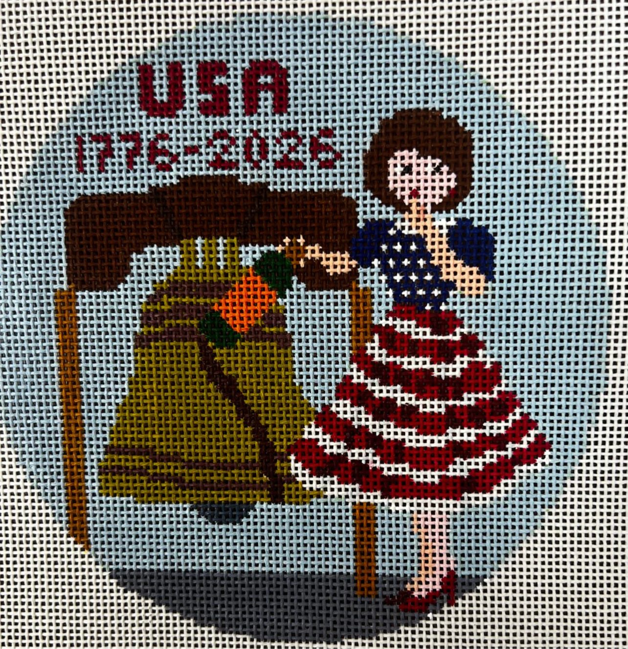 Canvas BETTY LOVES LIBERTY BELL  KDS93   5"ROUND