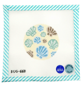 Canvas SEASHELL ROUND - NEUTRALS   BUG66B   4"ROUND