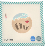 Canvas FOOTPRINTS IN THE SAND  BUG898  4"ROUND