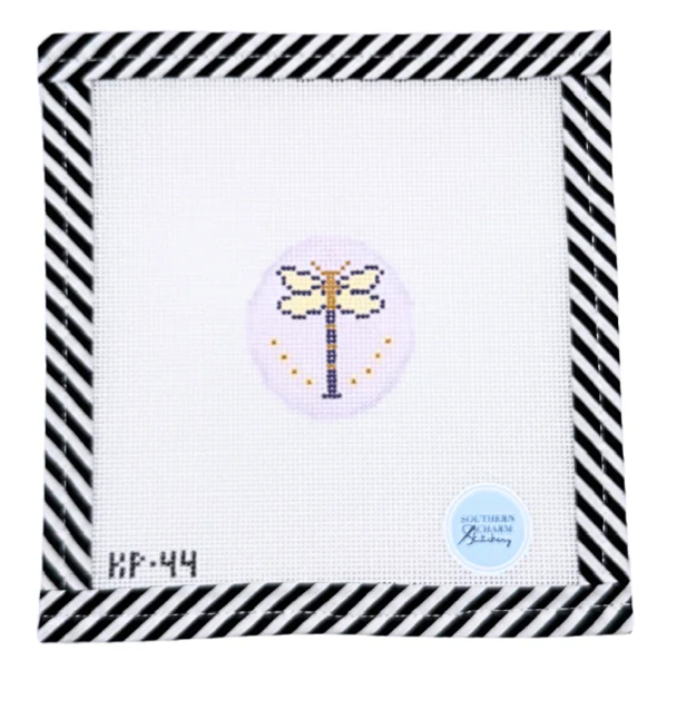 Canvas DRAGONFLY  BAG CHARM  KP44   1.5"OVAL