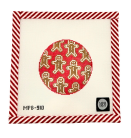 Canvas RED GINGERBREAD FRIENDS  MPB910    4"ROUND