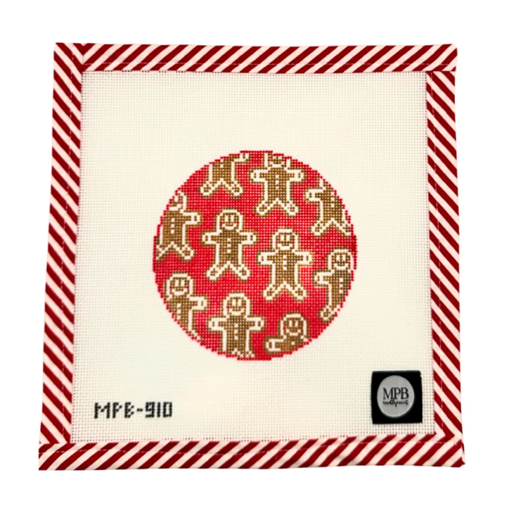 Canvas RED GINGERBREAD FRIENDS  MPB910    4"ROUND