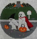 Canvas TRICK OR TREATING GHOSTS  MS104   4.1X4.1"
