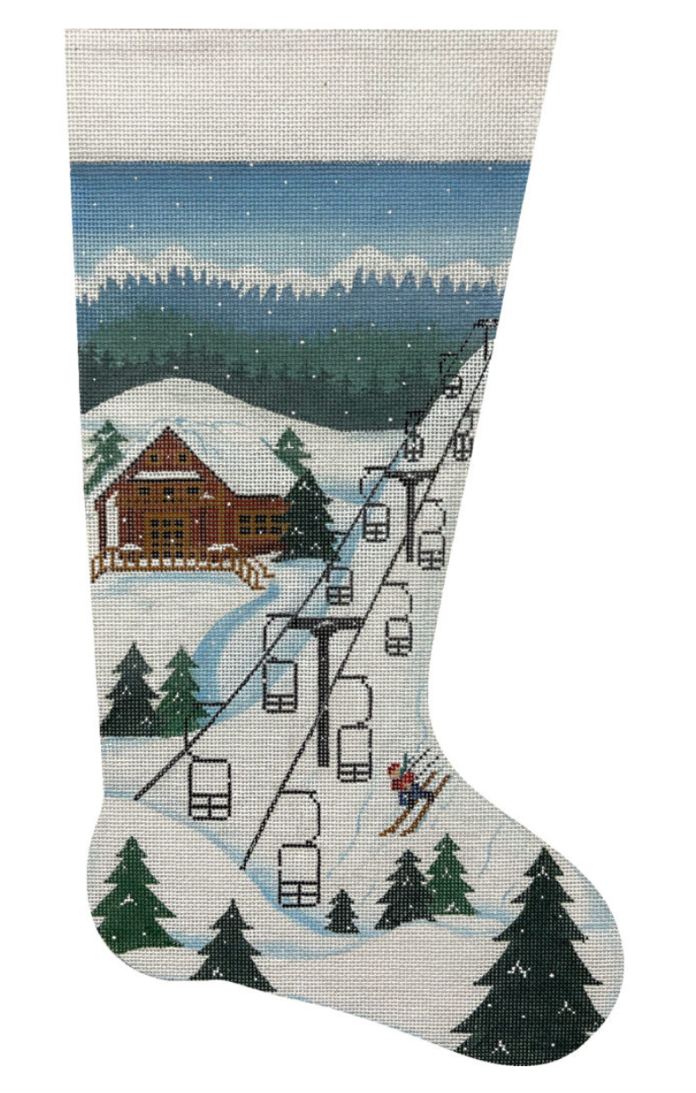 Canvas SKI LODGE STOCKING  4429