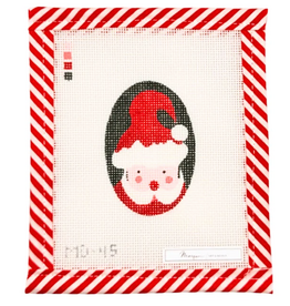 Canvas MARQUIN'S OVALS ORNAMENT OR NAPKIN RINGS - SANTA  2X3"