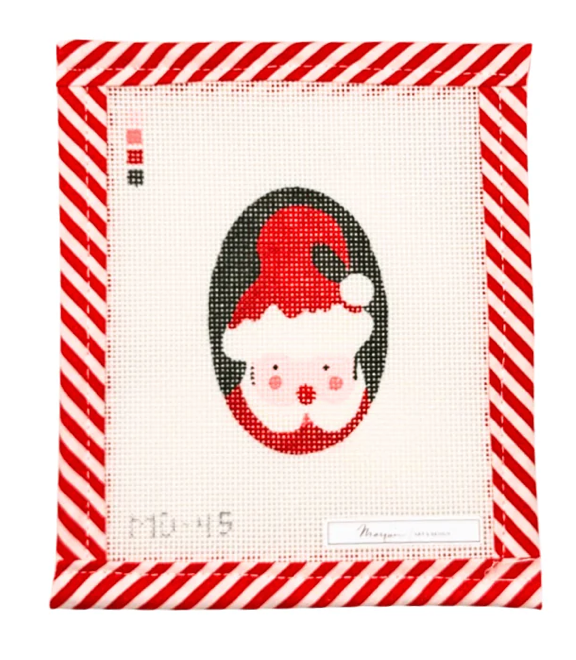 Canvas MARQUIN'S OVALS ORNAMENT OR NAPKIN RINGS - SANTA  2X3"