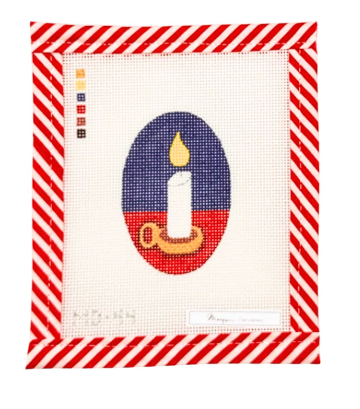 Canvas MARQUIN'S OVALS ORNAMENT OR NAPKIN RINGS - CANDLE   2X3"