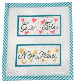 Canvas MARQUINS    CE SOIE  -  NON MERCI   2.75X5.5" EACH