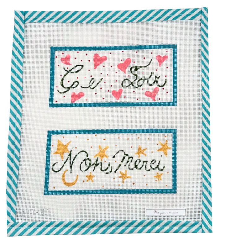 Canvas MARQUINS    CE SOIE  -  NON MERCI   2.75X5.5" EACH