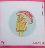 Canvas RAINY RIBBIT  P&P-CC4  5.25X5.25"