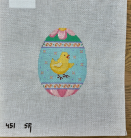 Canvas CHICK IN FLOWER SPRINKLES  EGG  SR451  3X4"