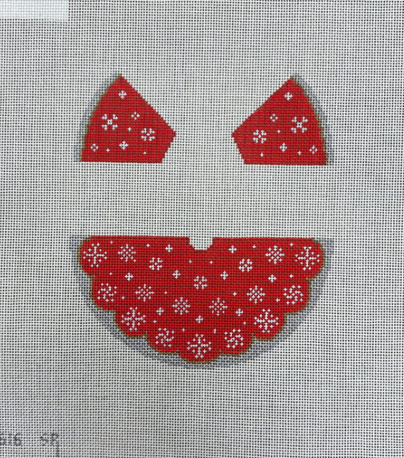 Canvas 3D ANGEL - SNOWFLAKES ON RED  SR5616  5.5X6.5"