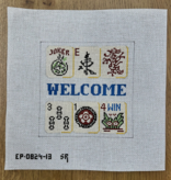 Canvas MAHJONG  WELCOME  EP0824    6.75X6.75"
