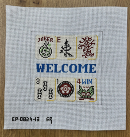 Canvas MAHJONG  WELCOME  EP0824    6.75X6.75"