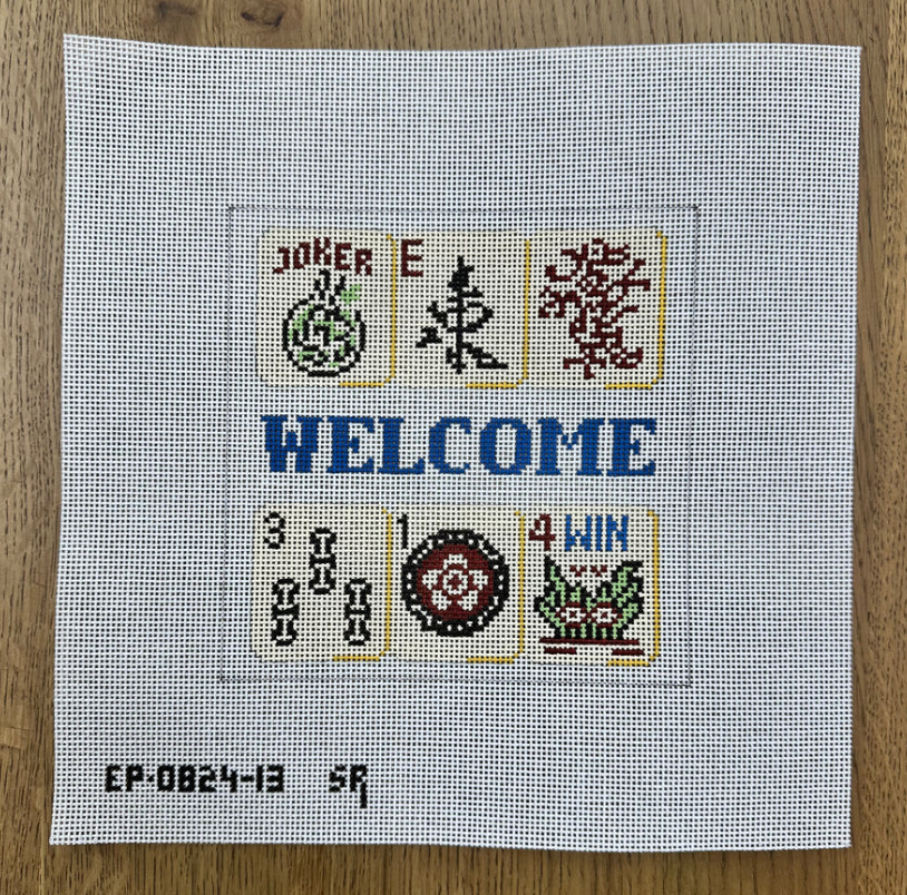 Canvas MAHJONG  WELCOME  EP0824    6.75X6.75"