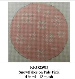Canvas SNOWFLAKES ON PINK    KK0259D   4"ROUND