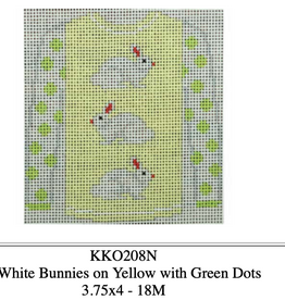 Canvas WHITE BUNNIES ON YELLOW SHIRT  KK0208N   3.74X4"