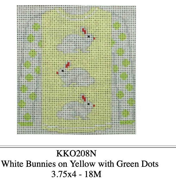 Canvas WHITE BUNNIES ON YELLOW SHIRT  KK0208N   3.74X4"
