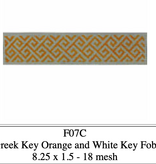 Canvas GREEK KEY FOB - ORANGE/WHITE   KKF07C   8.5X1.5"